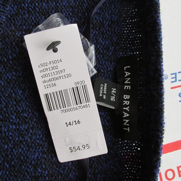 Lane Bryant Blue/Black Sweater NWT - Picture 4 of 4